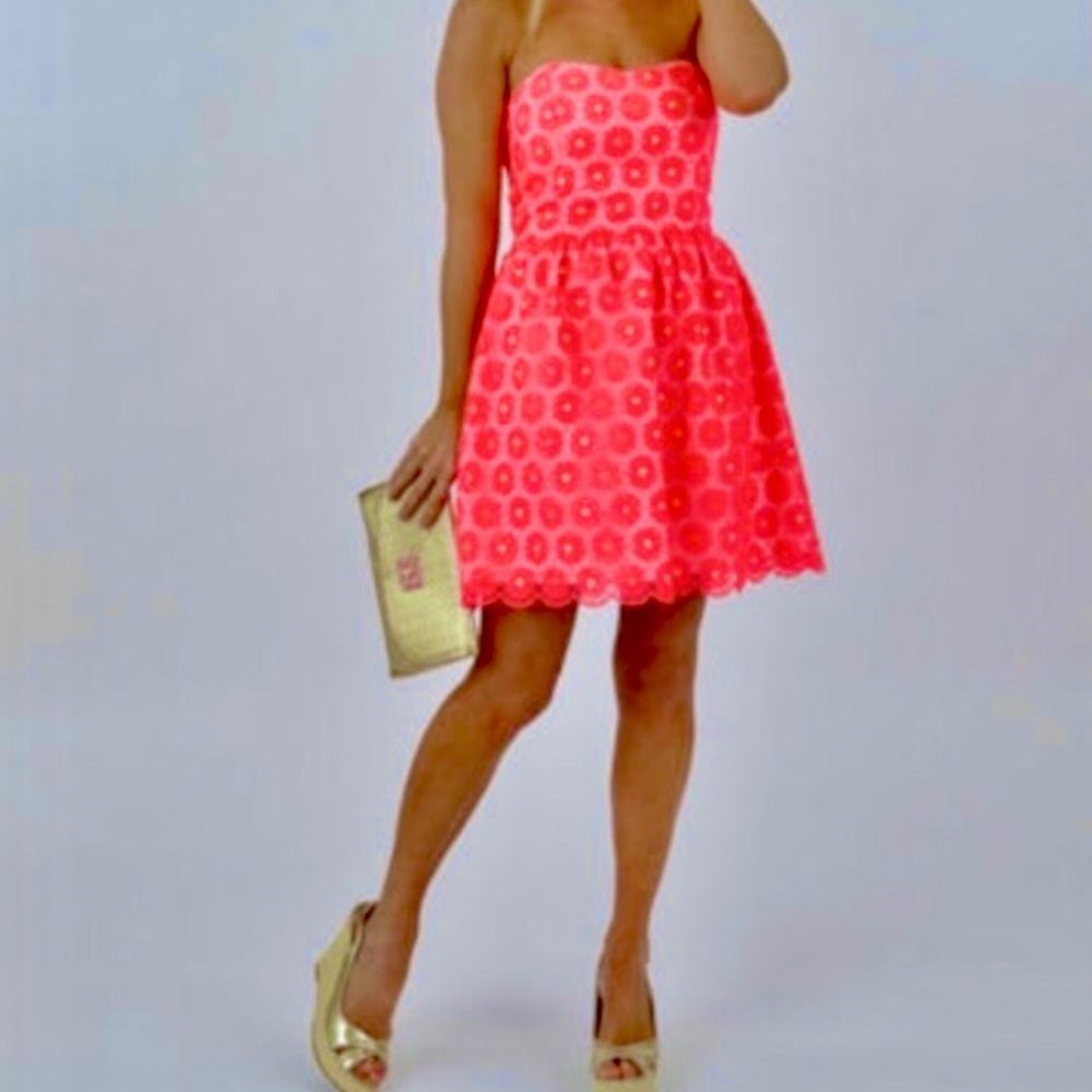 Lilly Pulitzer Payton Pinwheel Neon Hot Pink Dress